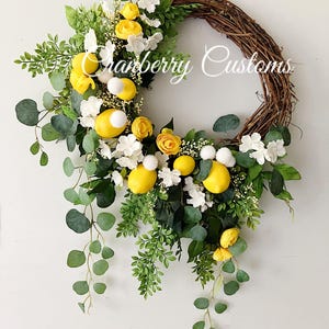 Lemon wreath. Farmhouse lemon wreath. Spring wreath. Wreaths. Wreath for summer. wreath. Farmhouse wreath.