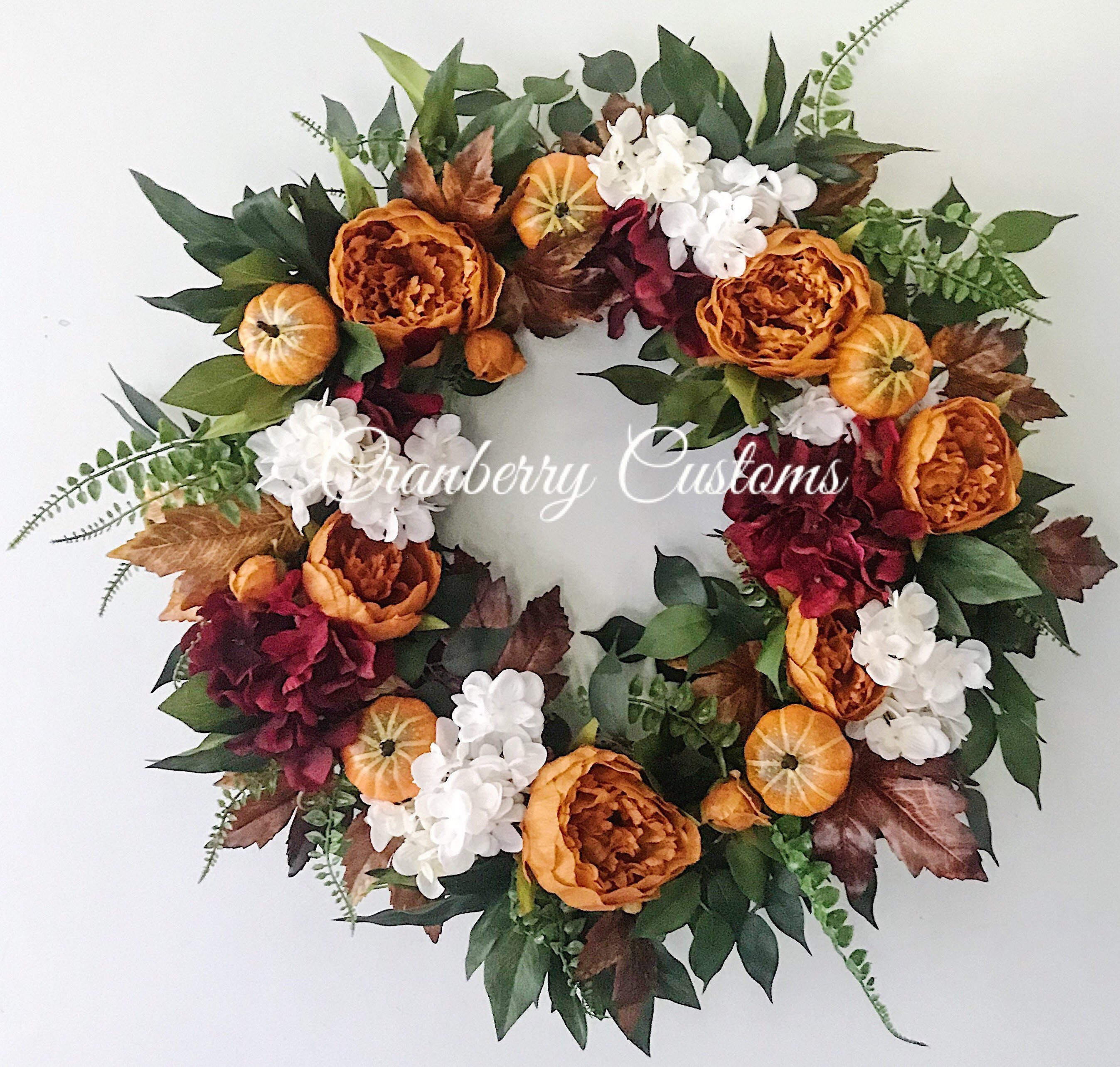 Pumpkin Wreaths. Orange Pumpkin Wreath. Fall Wreaths. & Red Fall