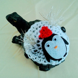 Penguin Tortoise Sweater Cozy, Christmas themed festive pet hat cover xmas costumes