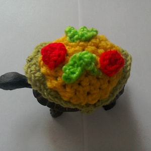 Crochet Pizza Tortoise Cozy: Handmade Pet Costume