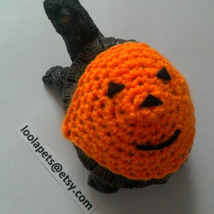 Crochet Halloween Jack O Lantern Turtle Costume: Reptile Cozy