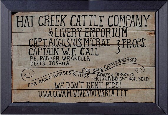 Get Lonesome Dove Hat Creek Sign Gif