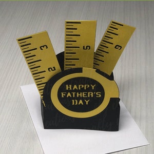 Meetlint doos kaart SVG - 3D meetlint kaart - Vaderdag kaart gesneden bestand - mannelijke verjaardagskaart - sjabloon toolkaart - Cricut silhouet
