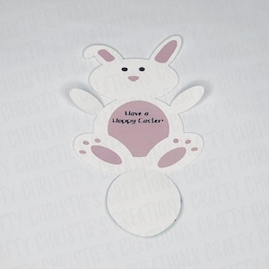 Lapin de Pâques avec oeuf carte SVG - Pâques carte SVG - lapin carte SVG - Pâques 3D carte Svg - oeuf de Pâques carte pour Cricut et Silhouette
