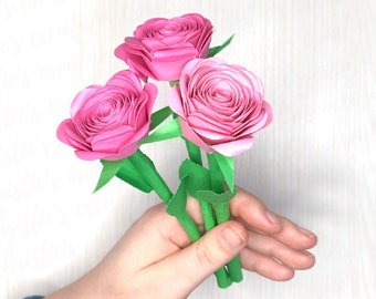 3D Rolled Rose SVG: Mother's Day Bouquet Cut File (Digital Download)