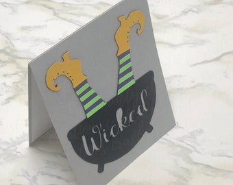 Witches Feet Card SVG - Wicked Card SVG - Halloween Invitation SVG - Halloween Card Cut File - Witch Cut File - Halloween Card Cut File