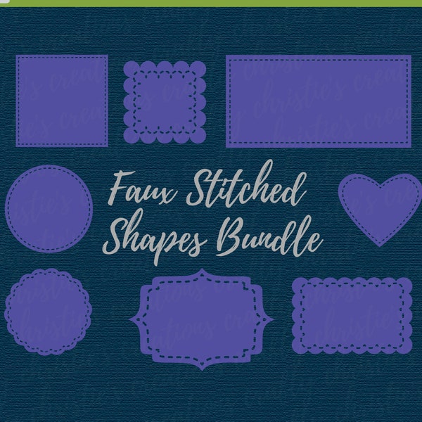 Faux Stitched Shapes SVG Bundle - Stitched Frames SVG - Basic Shapes SVG - Tag Shapes svg - Label Shapes svg - Banner Shapes svg - Die Cut