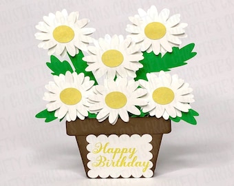 Daisy Box Card SVG: Mother's Day, Birthday (Digital Download)