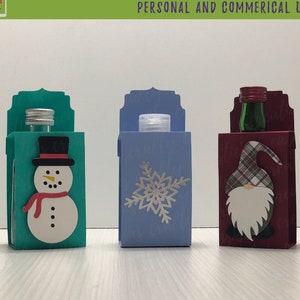 Mini-drankfles geschenkdoos SVG - sterke drankfles houder SVG - sjabloon alcoholdoos - mini-shooter geschenkdoos gesneden bestand - houder handdesinfecterend middel
