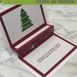 Tarjeta navideña SVG - Tarjeta navideña emergente SVG - Archivo de corte de tarjeta navideña 3D - Tarjeta festiva Svg - Tarjeta navideña Svg - Plantilla de tarjeta festiva