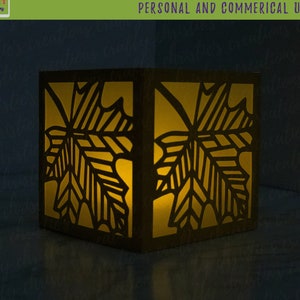 Leaf Lantern SVG - Fall Lantern SVG - Fall SVG - Leaf Luminary Svg - Paper Lantern Template - Leaf Tea Light Holder - Autumn Svg - Leaf Cut