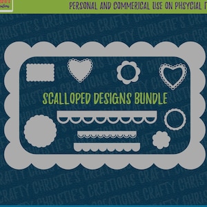 Scallop Edge SVG - Scallop SVG - Scallop Circle Svg - Scallop Rectangle Svg - Scallop Heart Svg - Scallop Borders Svg - Scrapbook Border PNG