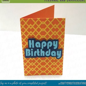 Cartão de aniversário retrô SVG - Cartão de aniversário geométrico SVG - Cartão de aniversário SVG - Cartão de aniversário moderno - Cricut - Silhueta