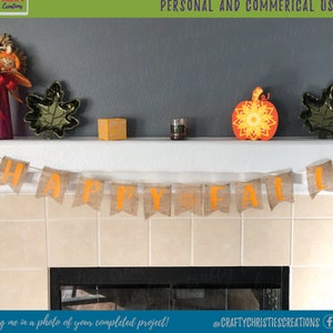 Happy Fall Banner SVG - Fall Decor SVG - Happy Fall Garland SVG - Fall Svg - Autumn Svg - Thanksgiving Svg - Cricut en Silhouette Cut-bestand