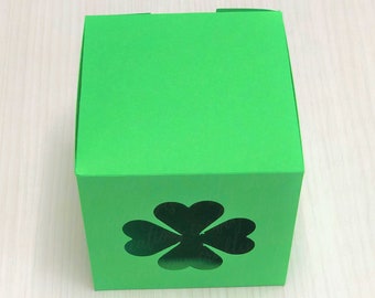 Shamrock Treat Box SVG - Clover Box SVG - St. Patrick's Day SVG - Treat Box Template - 3D Box svg - Shamrock Box Cut File - St. Patrick svg