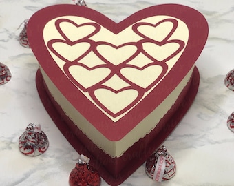 3D Heart Gift Box SVG Template: Valentine's Favor Box (Digital Download)