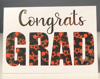 Congrats Grad Card SVG - Layered Graduation Card SVG - Graduation Card SVG - Graduation Card Cut File - Graduation Papercut Template