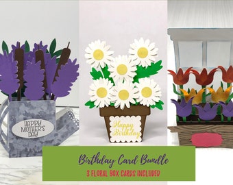 Flower Box Card Bundle SVG – 3D Pop-Up Card Templates (Digital Download)