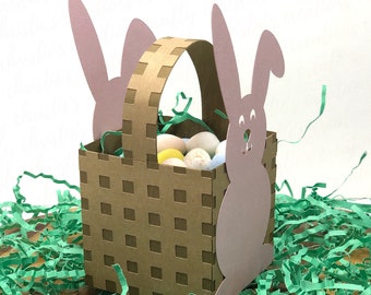 Bunny Treat Box SVG - Easter Bunny Treat Box SVG - 3D Easter Treat Box SVG - Bunny Gift Box Svg - Party Favor Template - Customizable Box