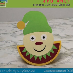 Kerstkaart SVG - kerstkaartsjabloon - Elf Rocker Card Papercut - kerstkaartsjabloon - 3D-kaart gesneden bestand - elfkaartsjabloon svg