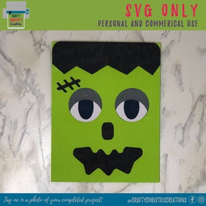 Frankenstein Karte SVG - Monster Karte SVG - Halloween-Einladung SVG - Halloween Karte Schnittdatei - Monster Schnittdatei - Horror Karte svg