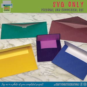 Lot d'enveloppes SVG - modèles d'enveloppes - enveloppe A2 SVG - enveloppe A7 SVG - Mini enveloppe fine - enveloppe fine - enveloppe carrée