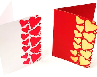 Heart Side Edge Card SVG: Valentine, Wedding, Anniversary (Digital Download)