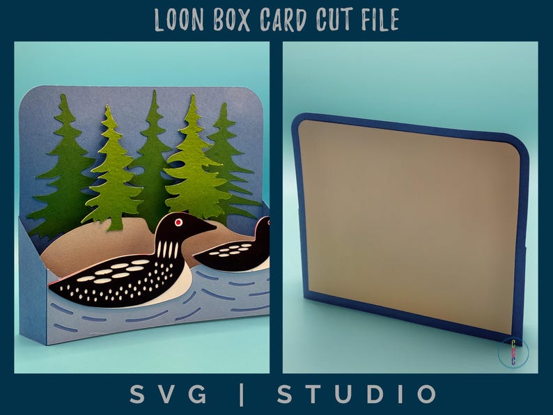Loon Pattern Paper Loon Box Card SVG - 3D Bird Lake Nature Papercut Template (digital ...