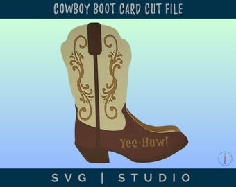 Cowboylaarskaart SVG - Western Cut-bestand - Yee-Haw-sjabloonontwerp voor Cricut en Silhouette