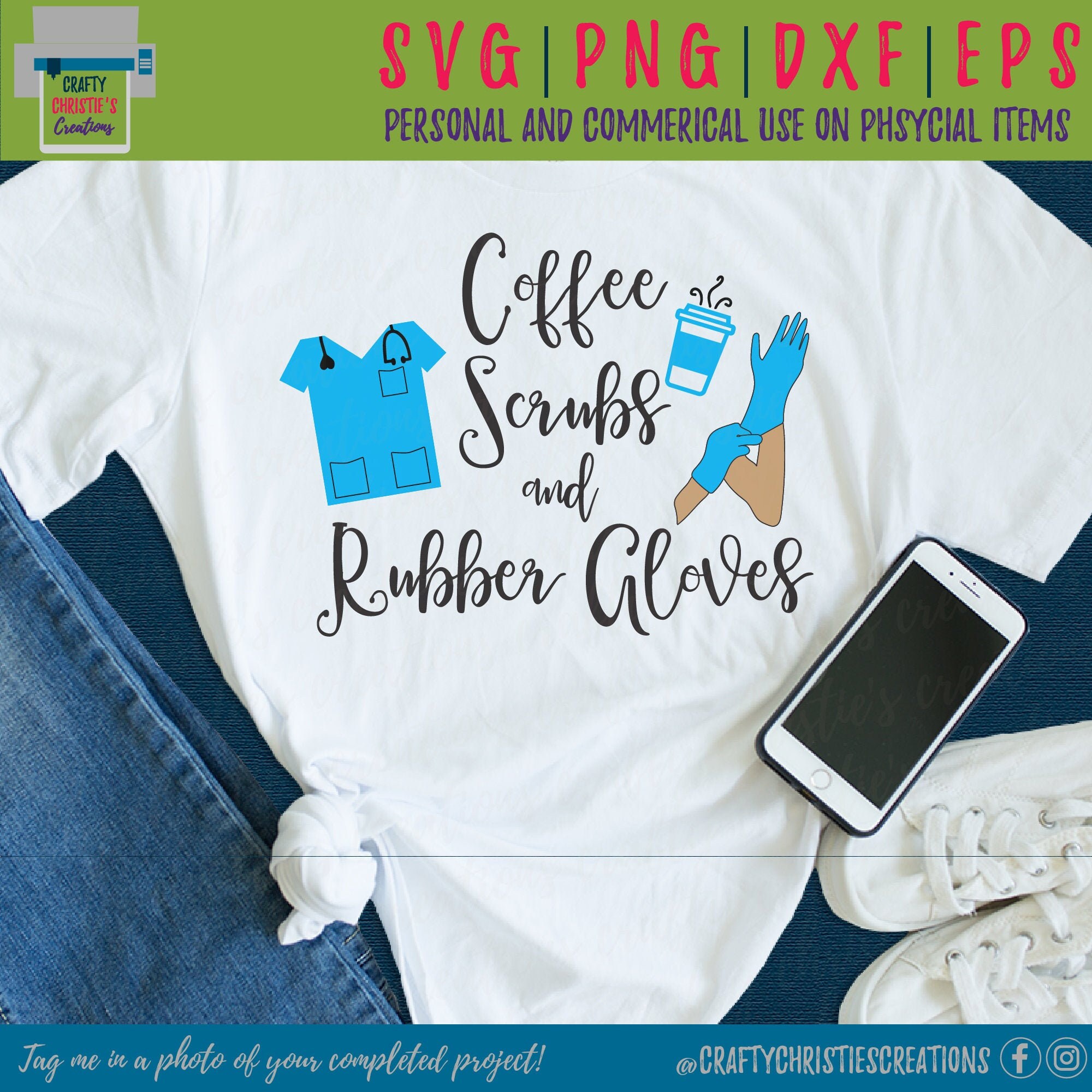 Download Coffee Scrubs and Rubber Gloves SVG Nurse SVG Nurse Life ...