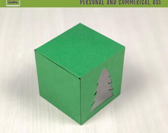 Christmas Tree Treat Box SVG: Holiday Party Favor Template (Digital Download)