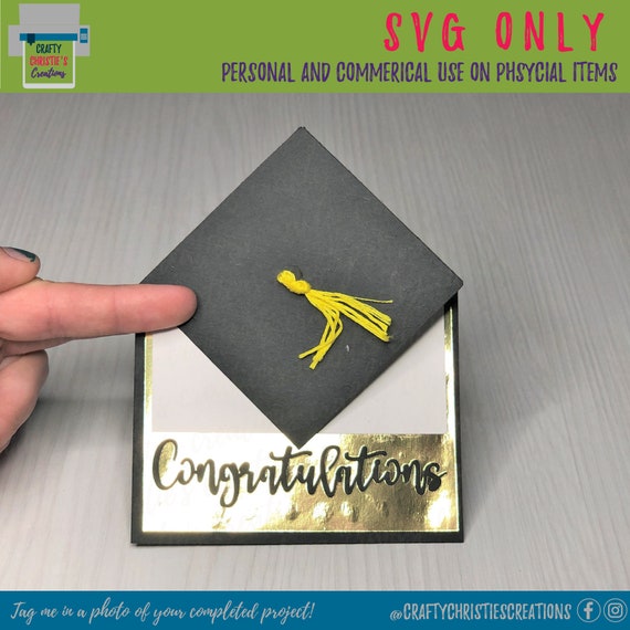 Graduation Cap Card SVG: Papercut Template (Digital Download)