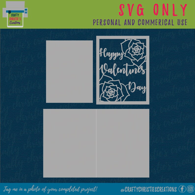 Happy Valentines Day Card SVG - Papercut Template (digital Download) - Etsy