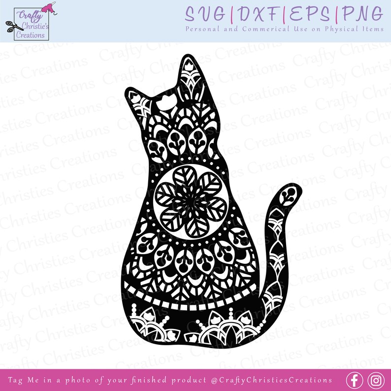 Download Cat mandala svg cut file cat SVG cat zentangle svg cat | Etsy