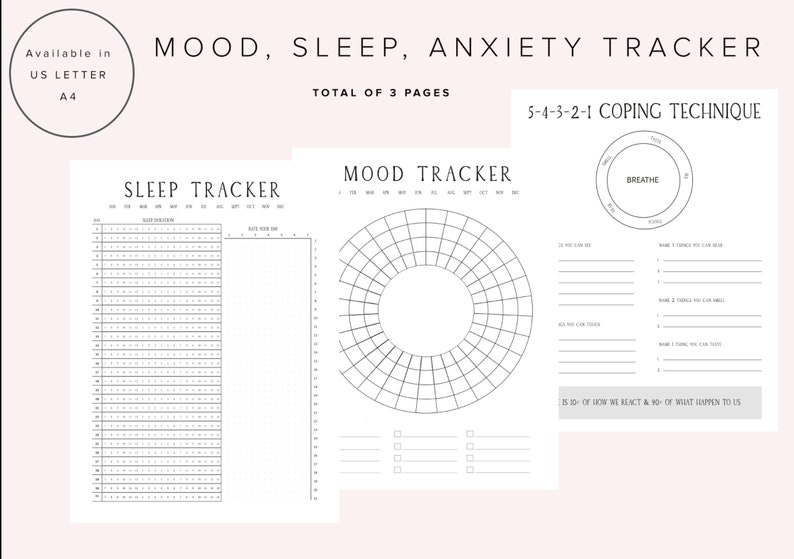 Mood tracker Mood journal Mental health Emotion wheel | Etsy