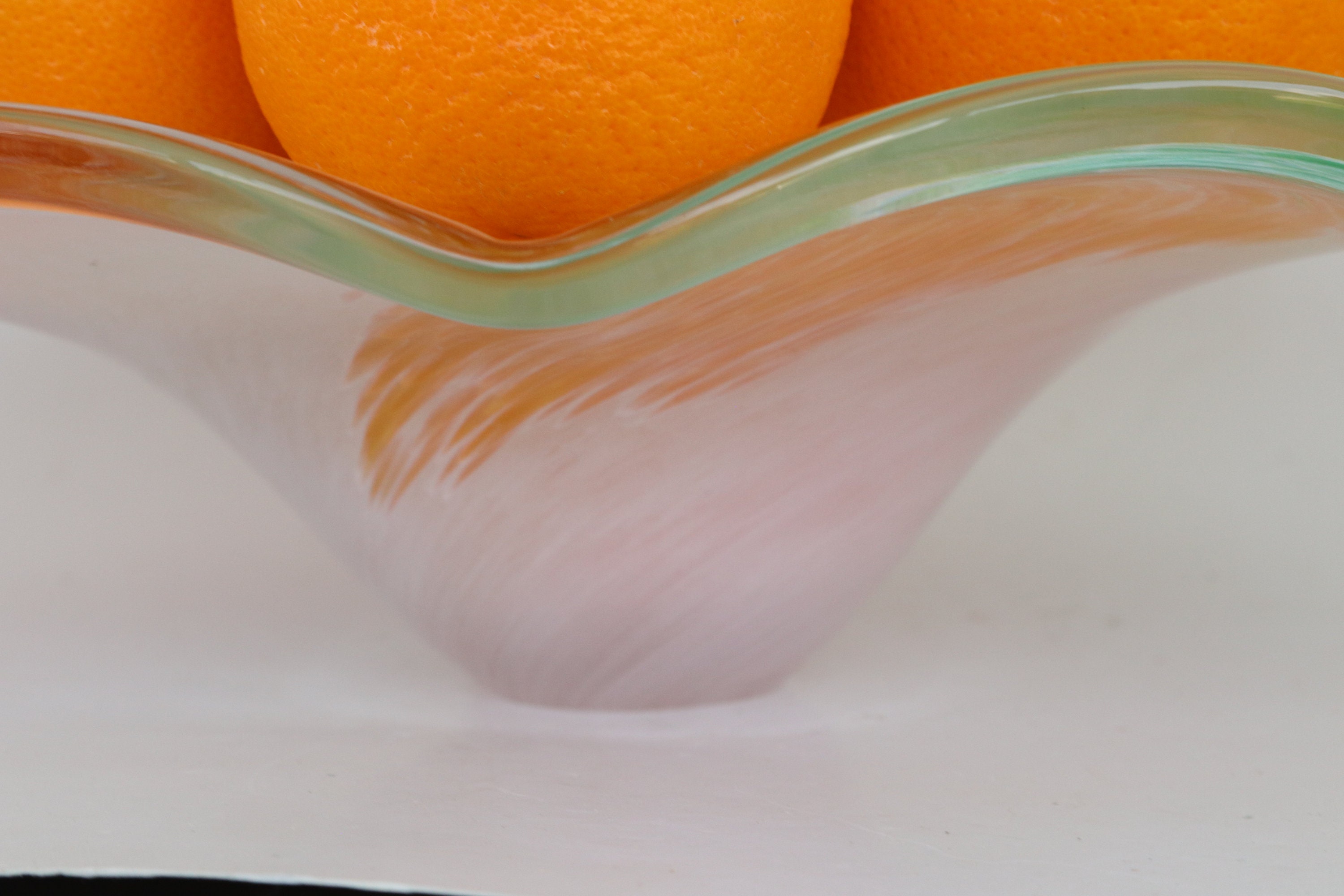 Art Glass Fruit Bowl Pastel Art Glass Bowl Vintage Art Glass Etsy