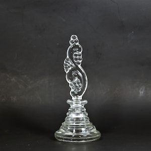 Vintage Perfume Bottle, Clear Glass Bottle, Glass Vanity Bottle. Ornate Perfume Bottle, Cut Glass Perfume Bottle