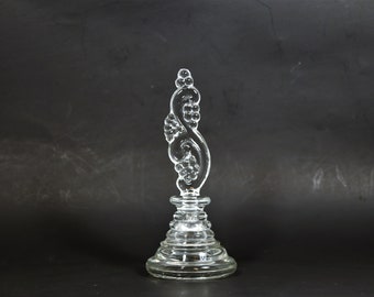Vintage Perfume Bottle, Clear Glass Bottle, Glass Vanity Bottle. Ornate Perfume Bottle, Cut Glass Perfume Bottle