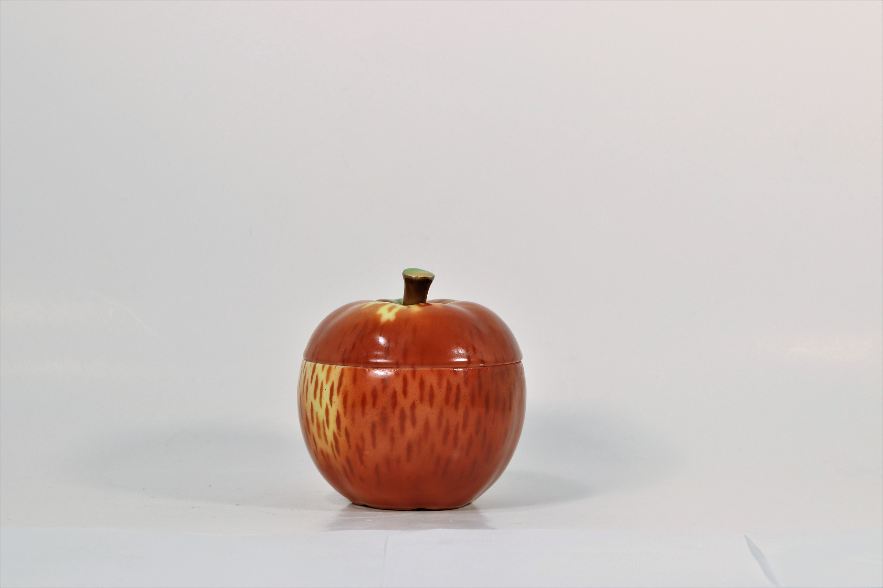 Apple Sugar Bowl Vintage Apple Candy Dish Ceramic Lidded Etsy
