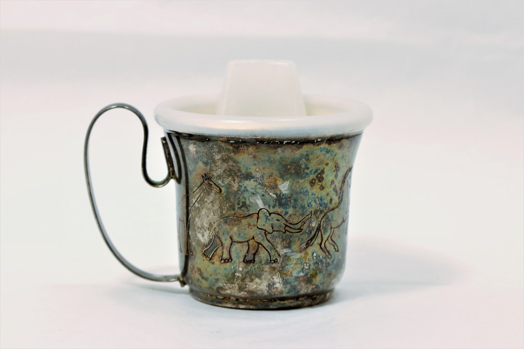 Silver Sippy Cup Napier Cup With Plastic Lid Silver Plated Etsy