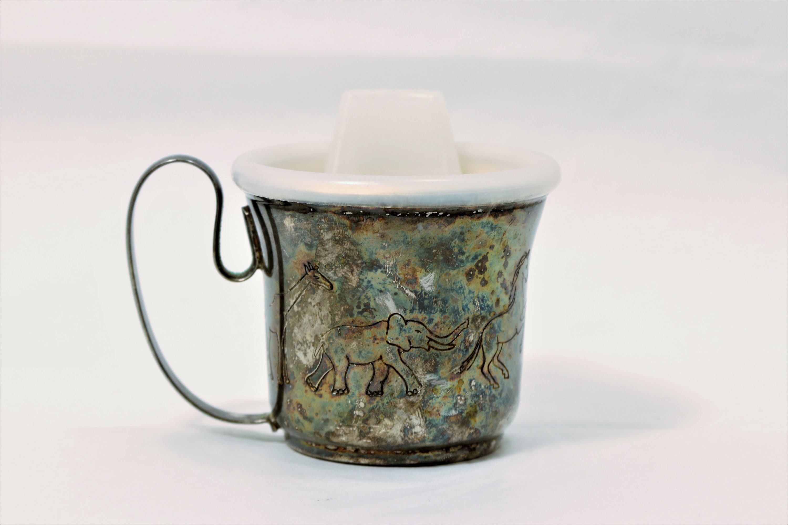 Silver Sippy cup Napier Cup with Plastic Lid Silver Plated Etsy