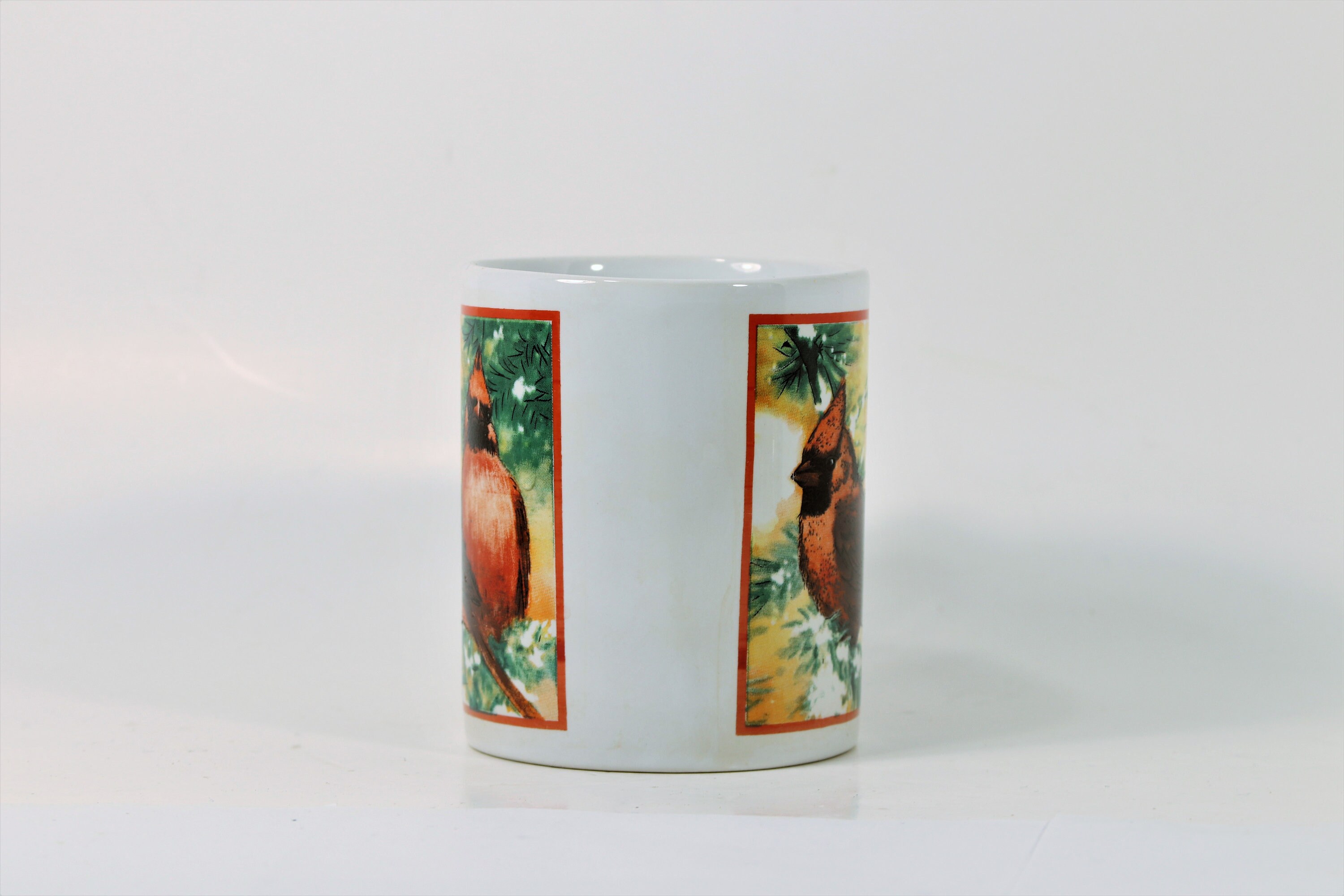 Redbird Coffee Mug Cardinal Bird Coffee Mug Santa Handle Etsy