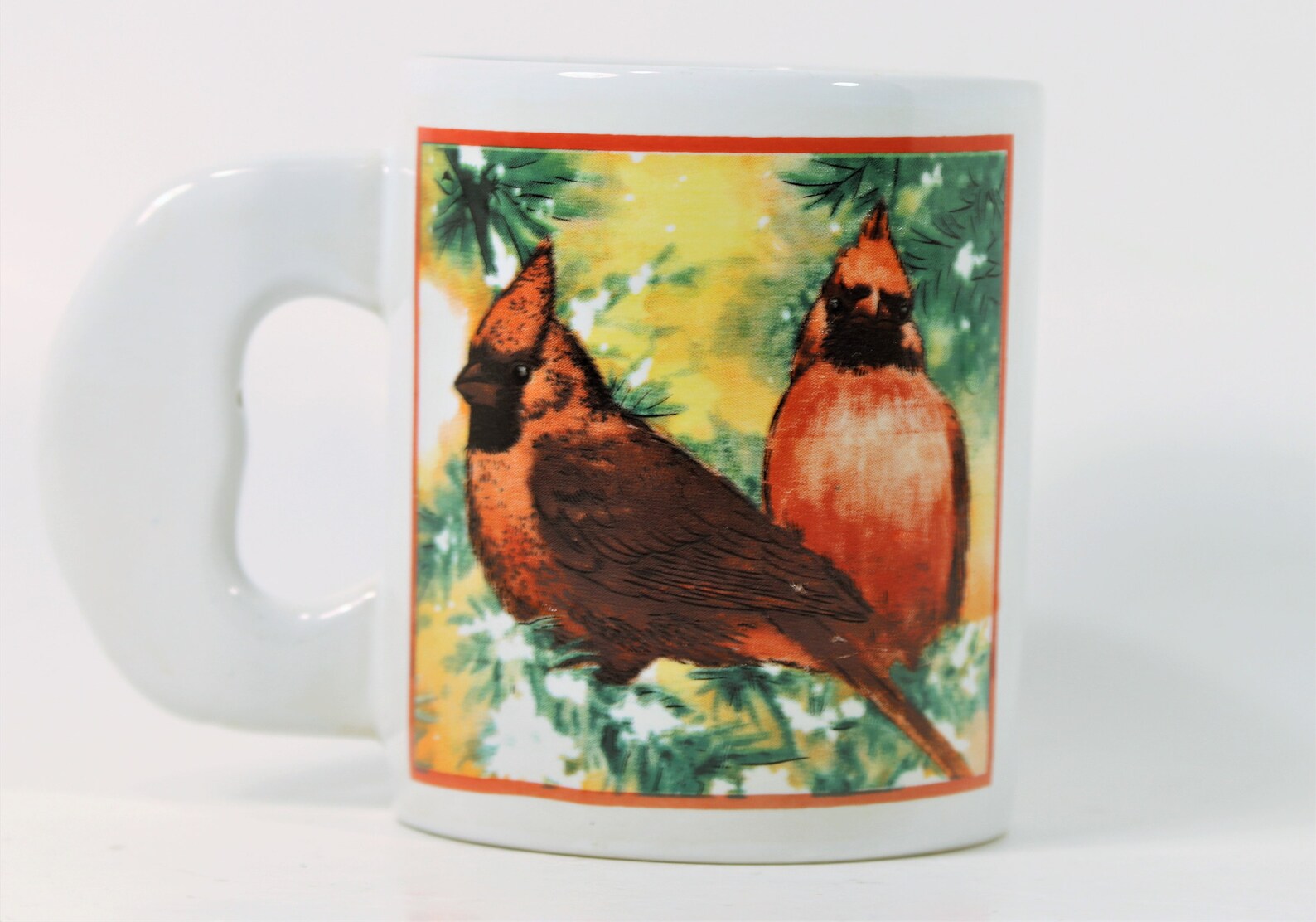 Redbird Coffee Mug Cardinal Bird Coffee Mug Santa Handle Etsy