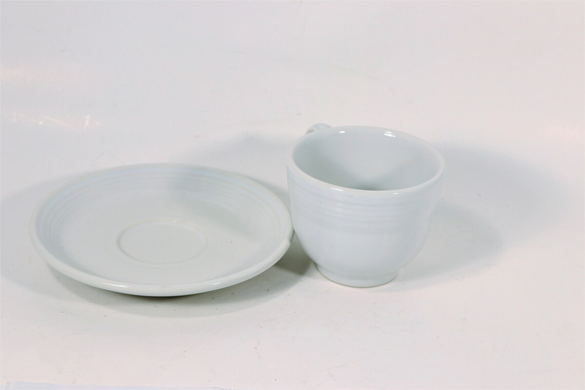 Fiesta White Teacup With Saucer White Fiestaware Tea Cup and Etsy