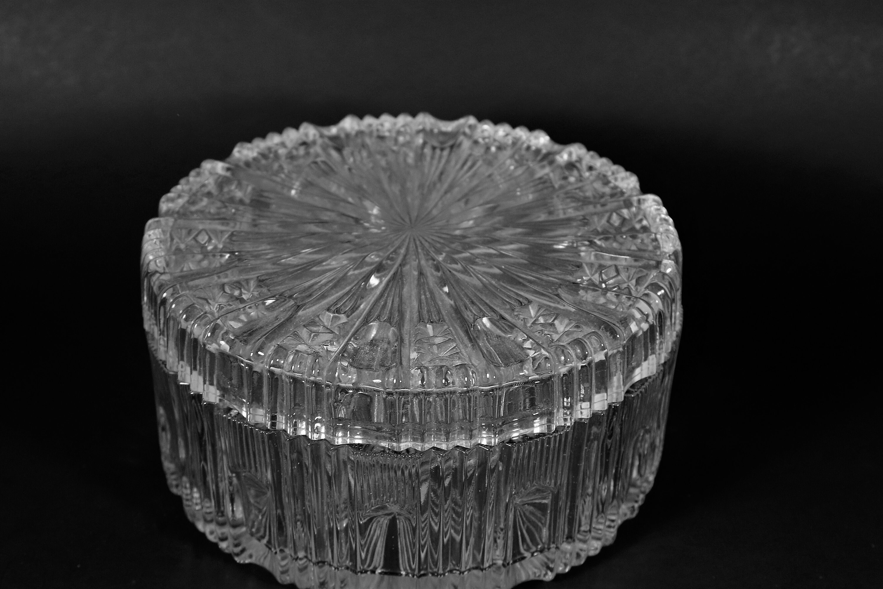 Dresser Jar With Lid Vanity Jar With Lid Clear Glass Divided Etsy