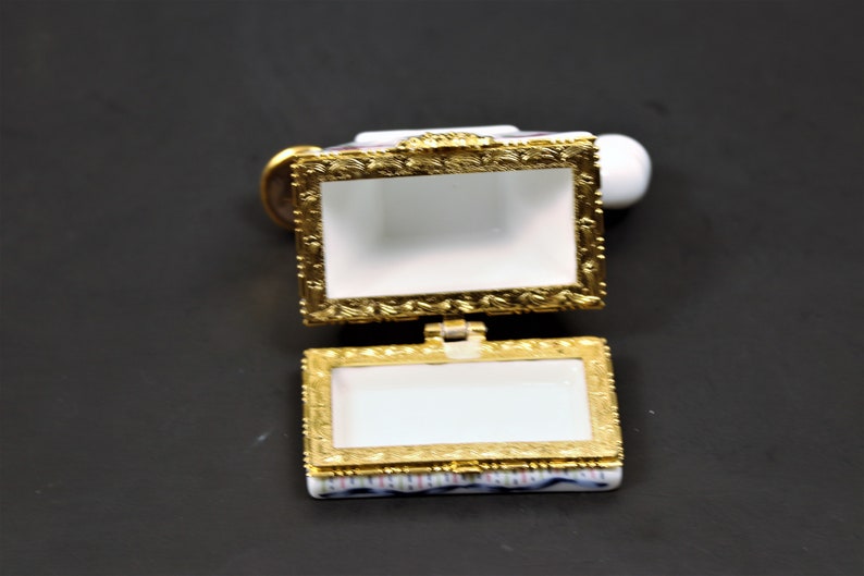 Earring Gift Box Mini Ceramic Jewelry Box Desk Accessories Hinged Gift Box Porcelain Ring Box Lefton Hinged Trinket Box