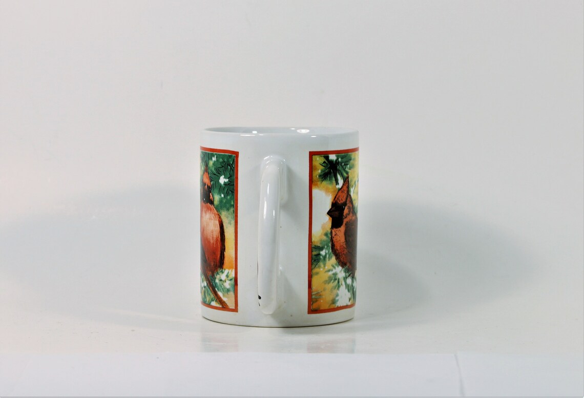 Redbird Coffee Mug Cardinal Bird Coffee Mug Santa Handle Etsy