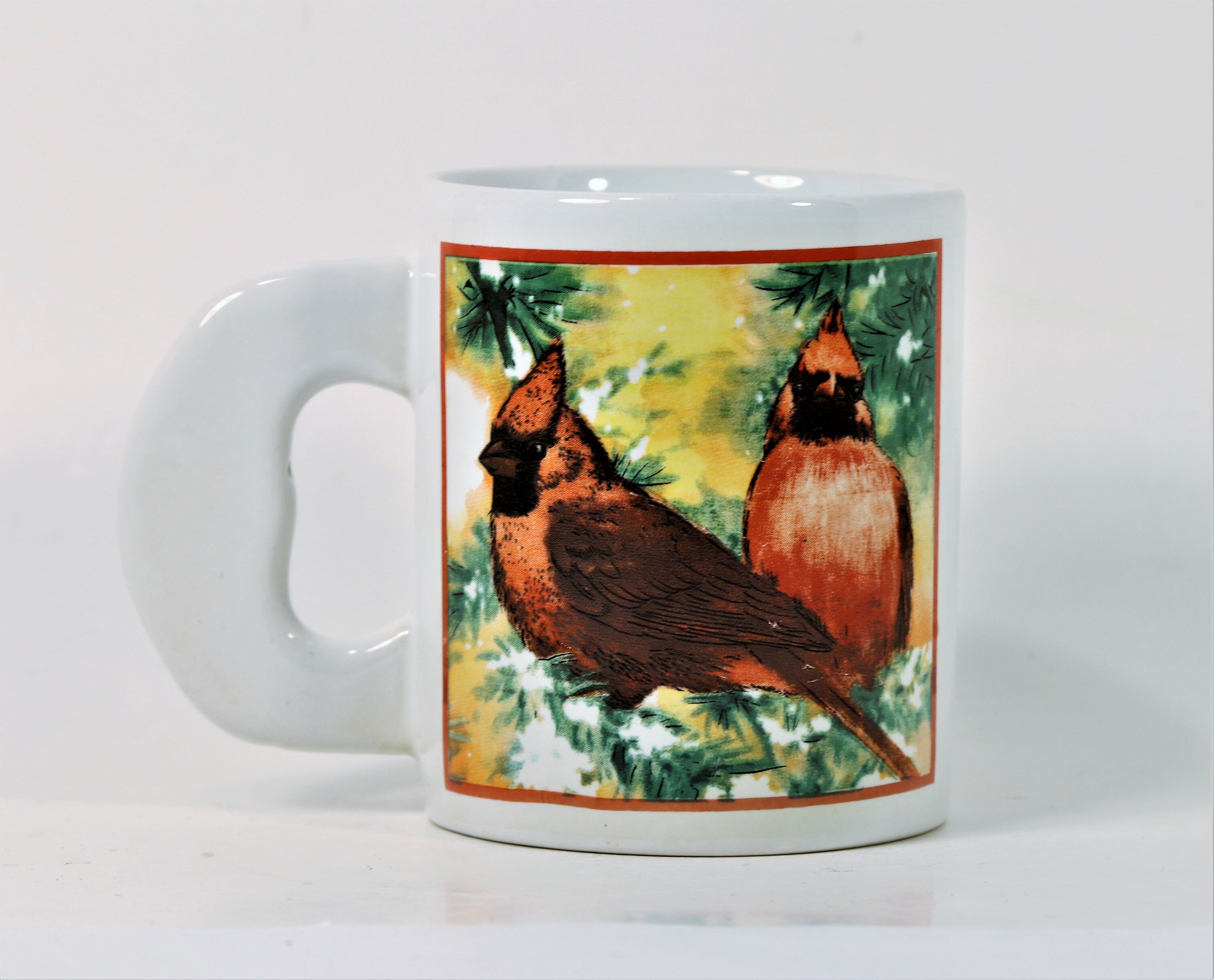 Redbird Coffee Mug Cardinal Bird Coffee Mug Santa Handle Etsy