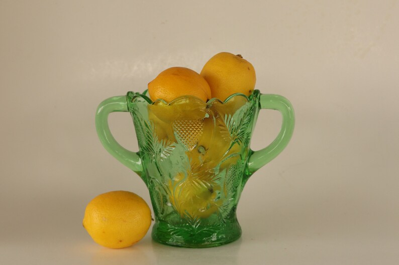 Green Vase/Fruit Bowl Strawberry cut Design in the Green Etsy