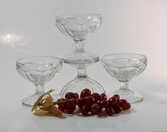 Clear Dessert Cups,  Sherbet Cups, Soda Fountain Decor, Ice Cream Parlor